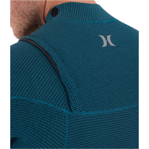 2026 Hurley Mens Plus 4/3mm Chest Zip Wetsuit MFS0012403 - Black / Skyblue